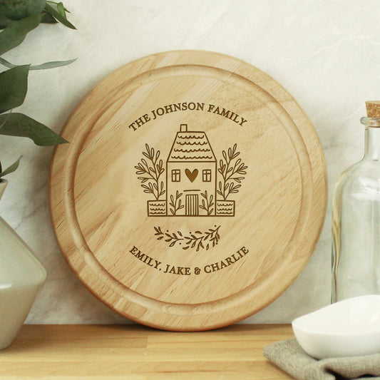 Personalised HOME Round Chopping Board - MK&JD Gifts