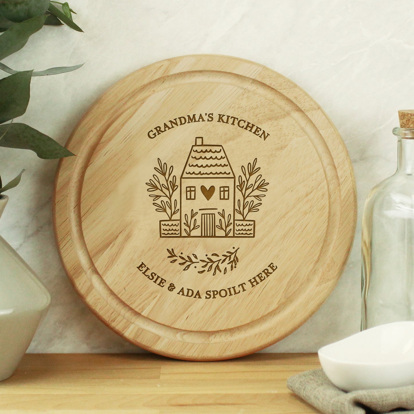 Personalised HOME Round Chopping Board - MK&JD Gifts