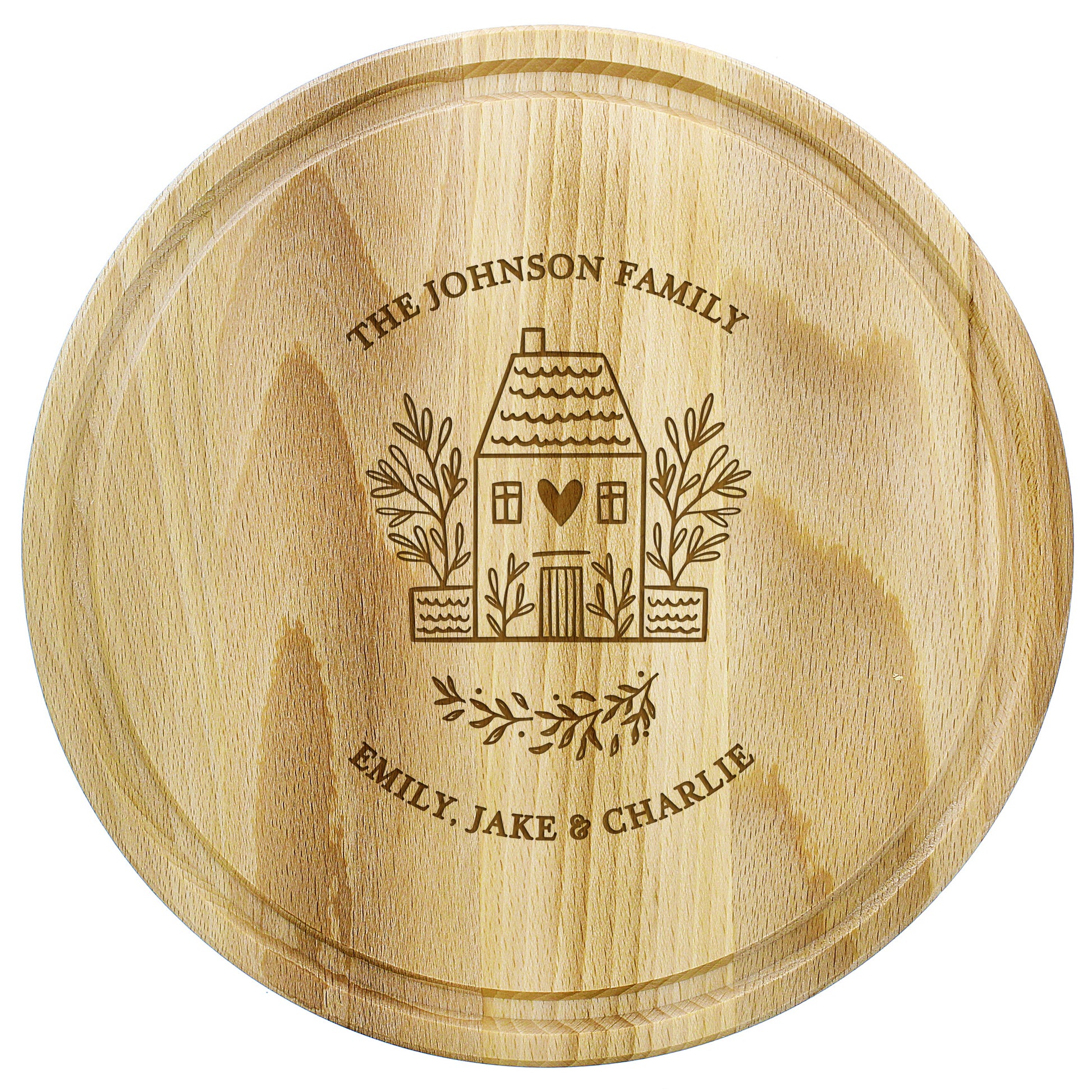 Personalised HOME Round Chopping Board - MK&JD Gifts