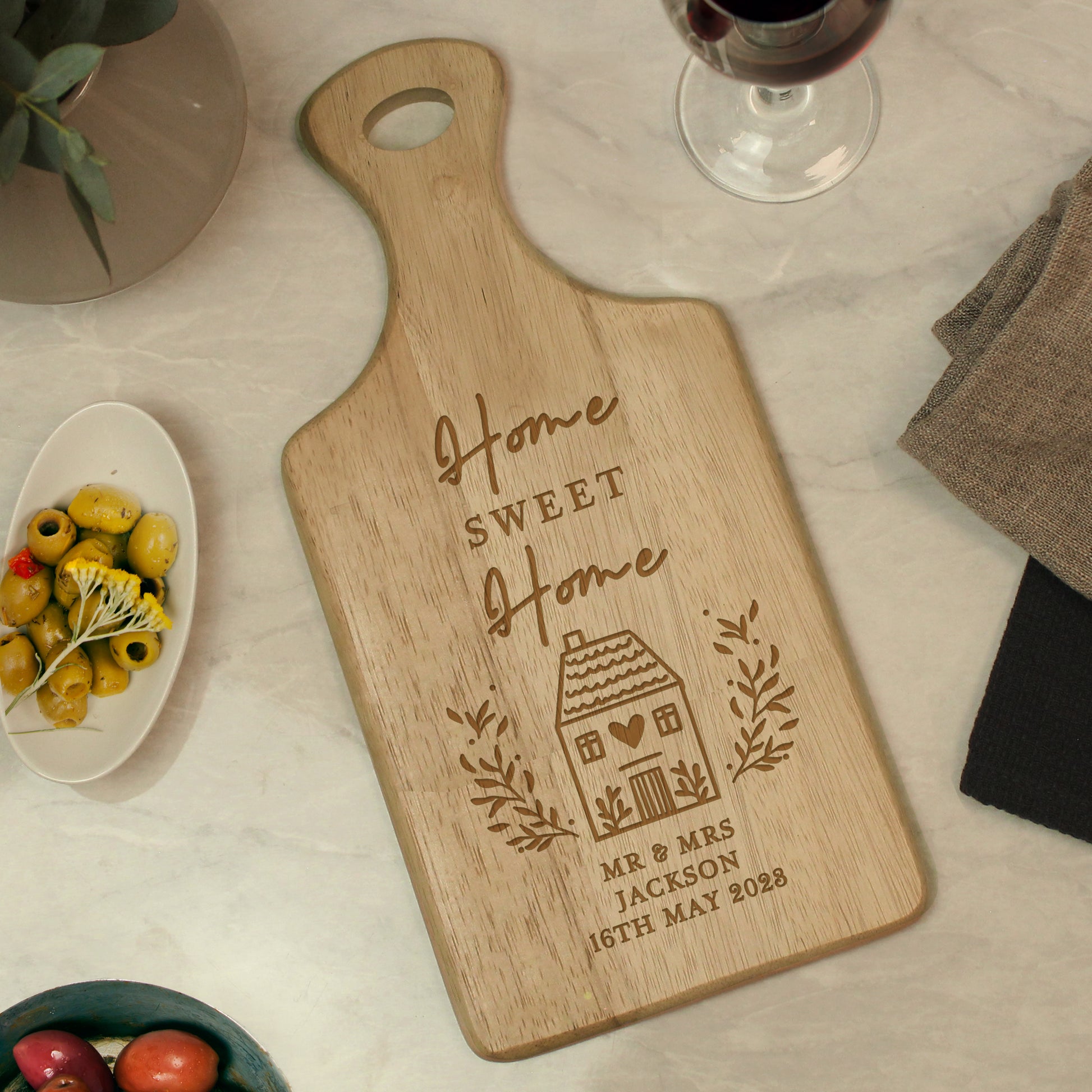 Personalised HOME Wooden Paddle Board - MK&JD Gifts