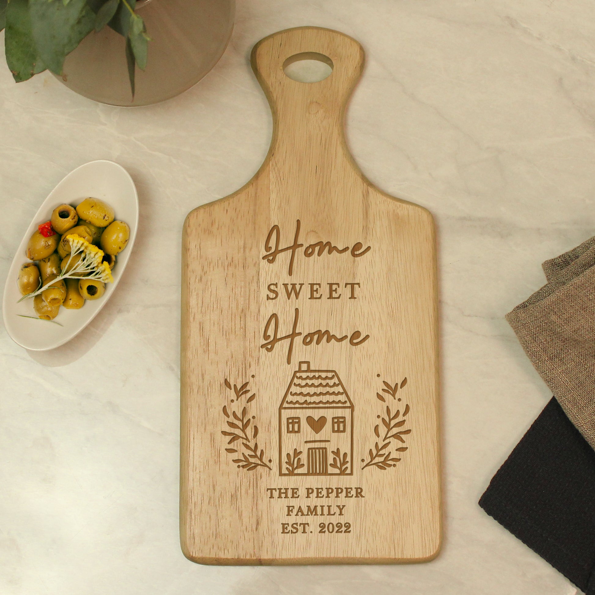 Personalised HOME Wooden Paddle Board - MK&JD Gifts