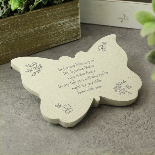 Personalised Floral Memorial Resin Butterfly - MK&JD Gifts