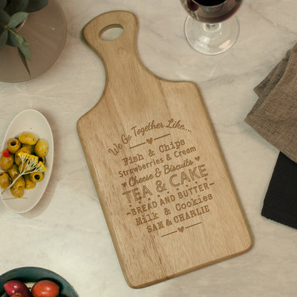 Personalised We Go Together Wooden Paddle Board - MK&JD Gifts