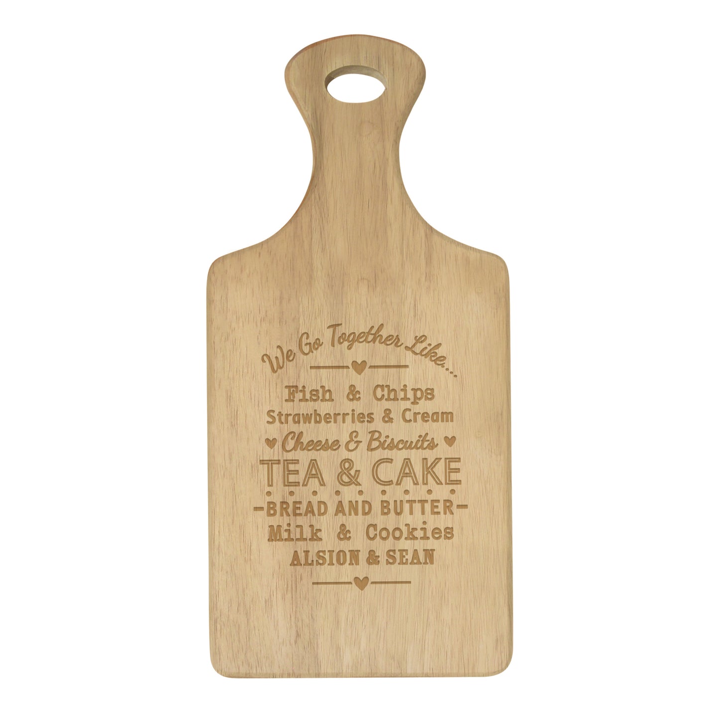 Personalised We Go Together Wooden Paddle Board - MK&JD Gifts