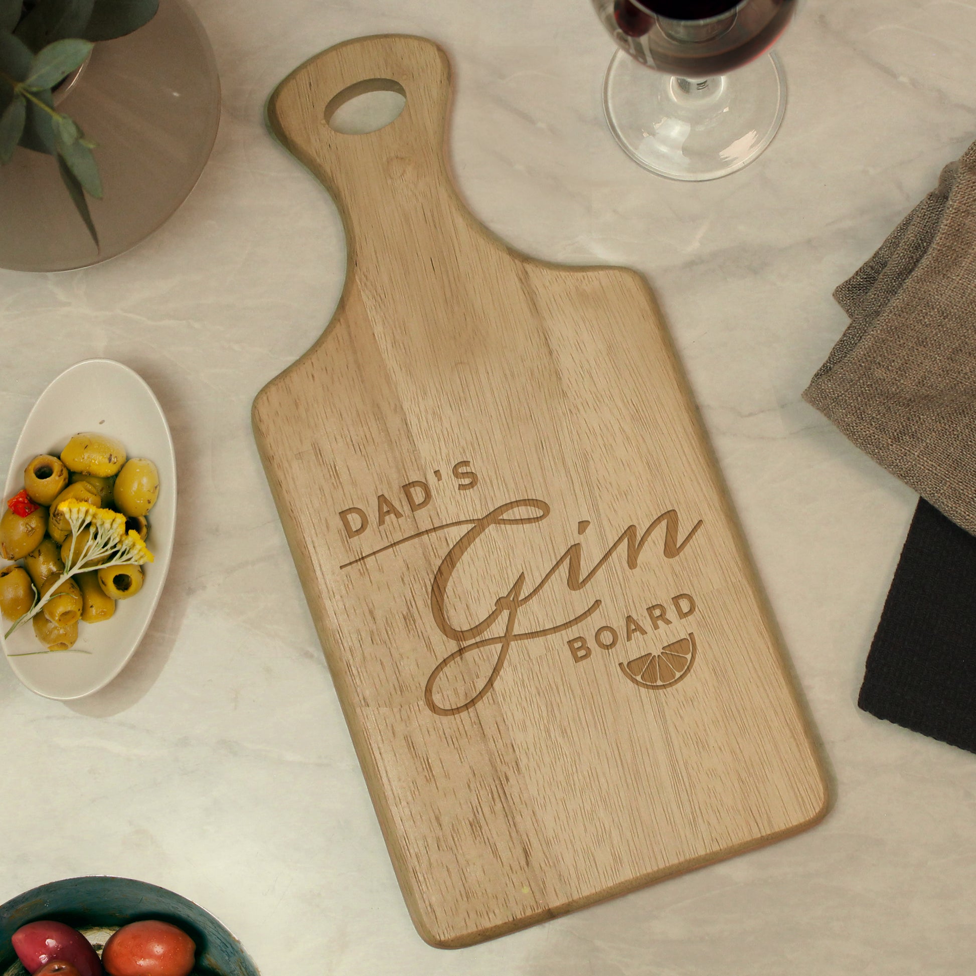 Personalised Gin Wooden Paddle Board - MK&JD Gifts