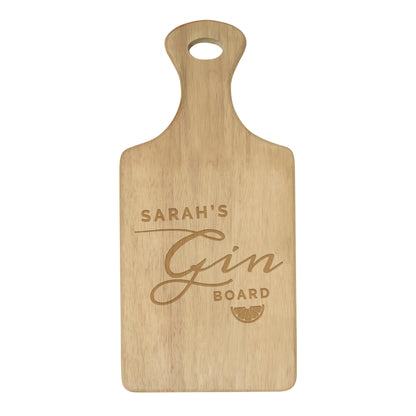 Personalised Gin Wooden Paddle Board - MK&JD Gifts