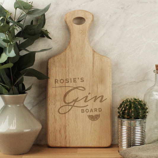 Personalised Gin Wooden Paddle Board - MK&JD Gifts