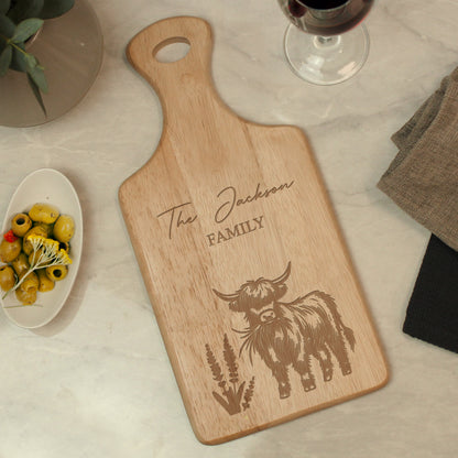 Personalised Highland Cow Paddle Board