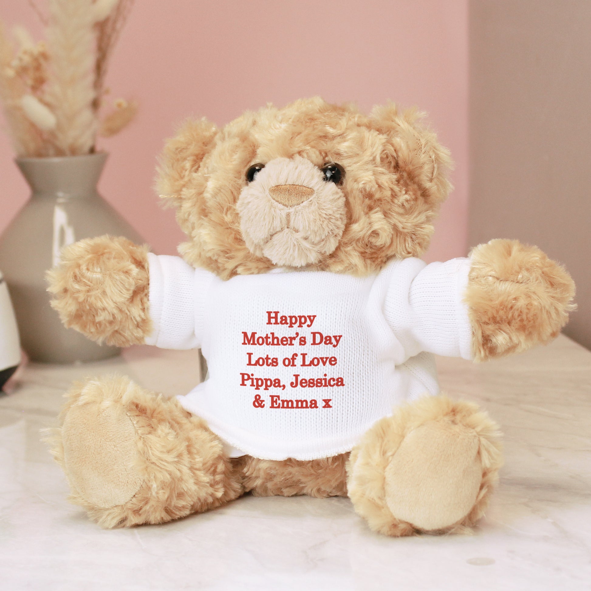 Personalised Teddy Bear - Red Message - MK&JD Gifts