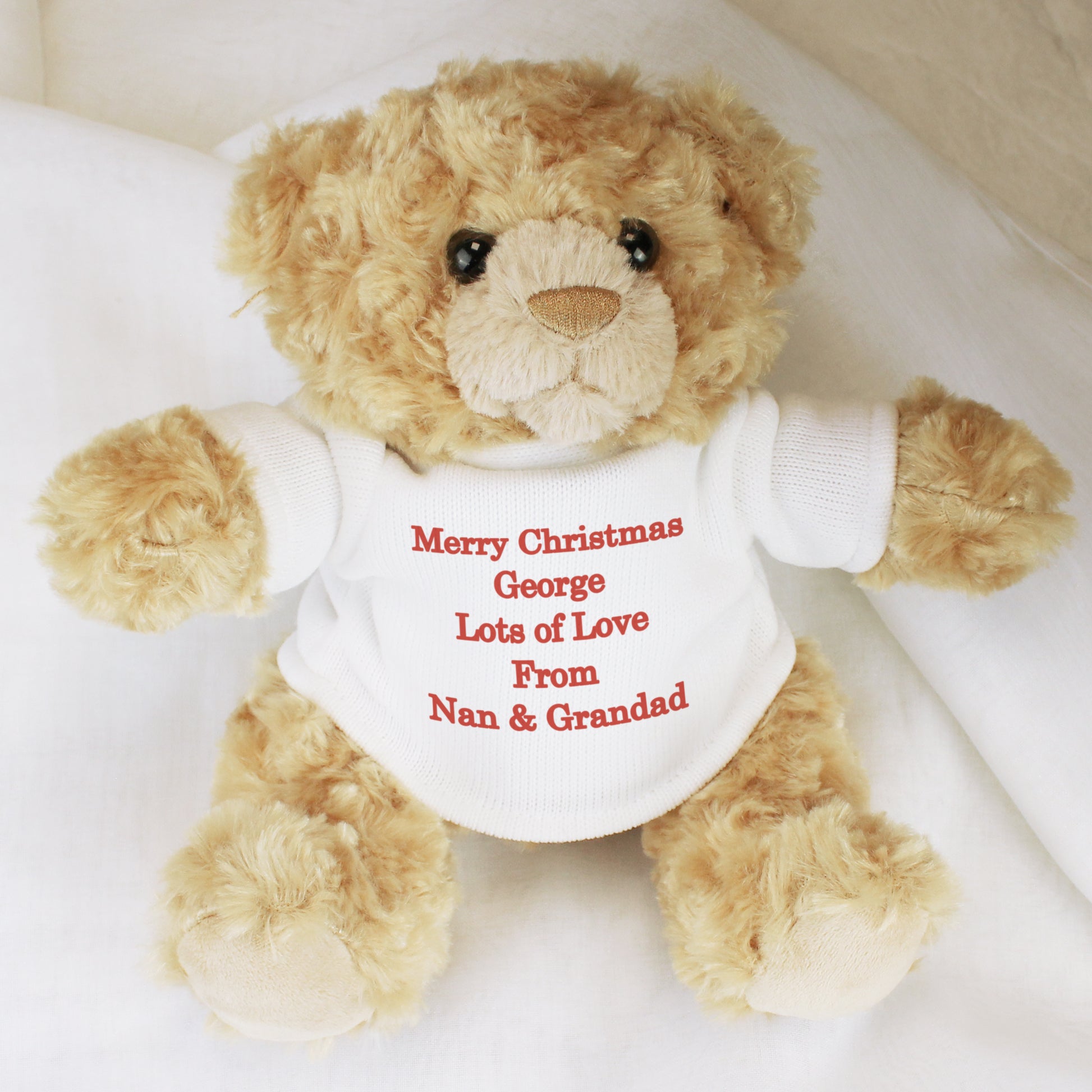 Personalised Teddy Bear - Red Message - MK&JD Gifts