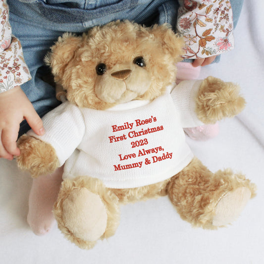 Personalised Teddy Bear - Red Message - MK&JD Gifts