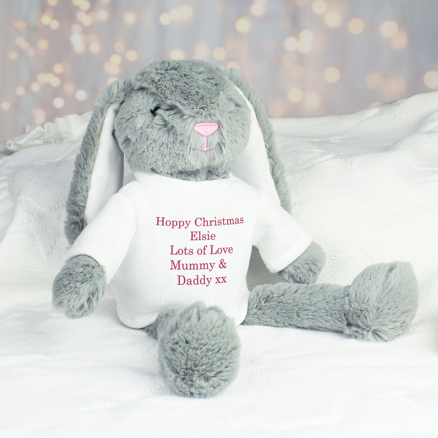 Personalised Christmas Bunny Rabbit - Red - MK&JD Gifts