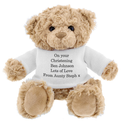 Personalised Message Teddy Bear - Grey - MK&JD Gifts