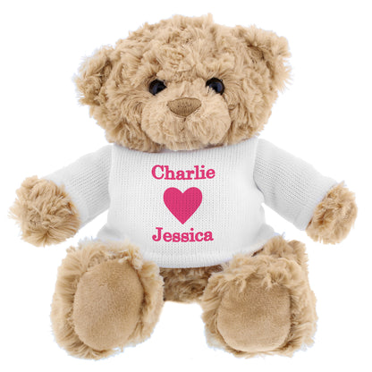 Personalised Love Heart Teddy Bear - MK&JD Gifts