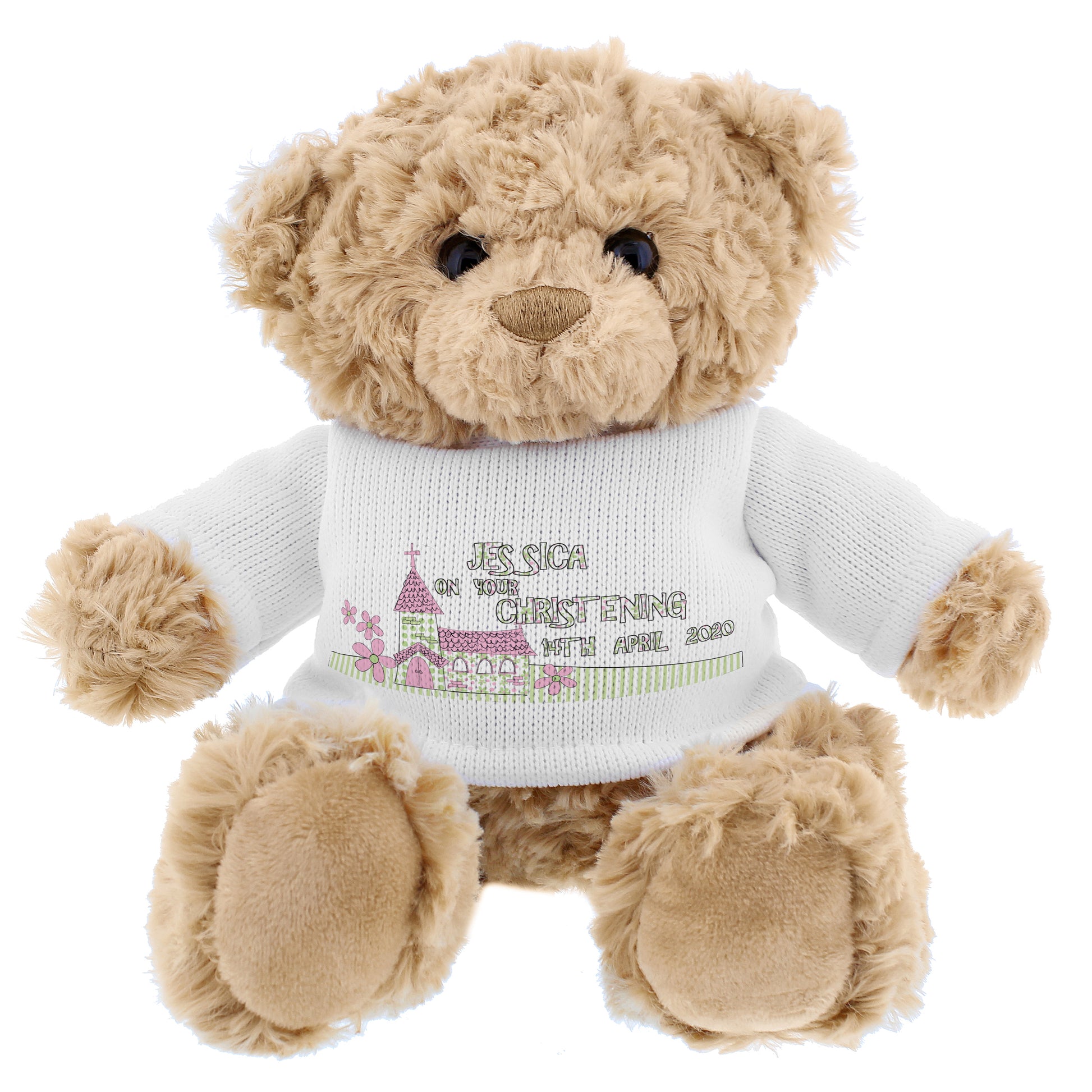 Personalised Pink Church Teddy Bear - MK&JD Gifts