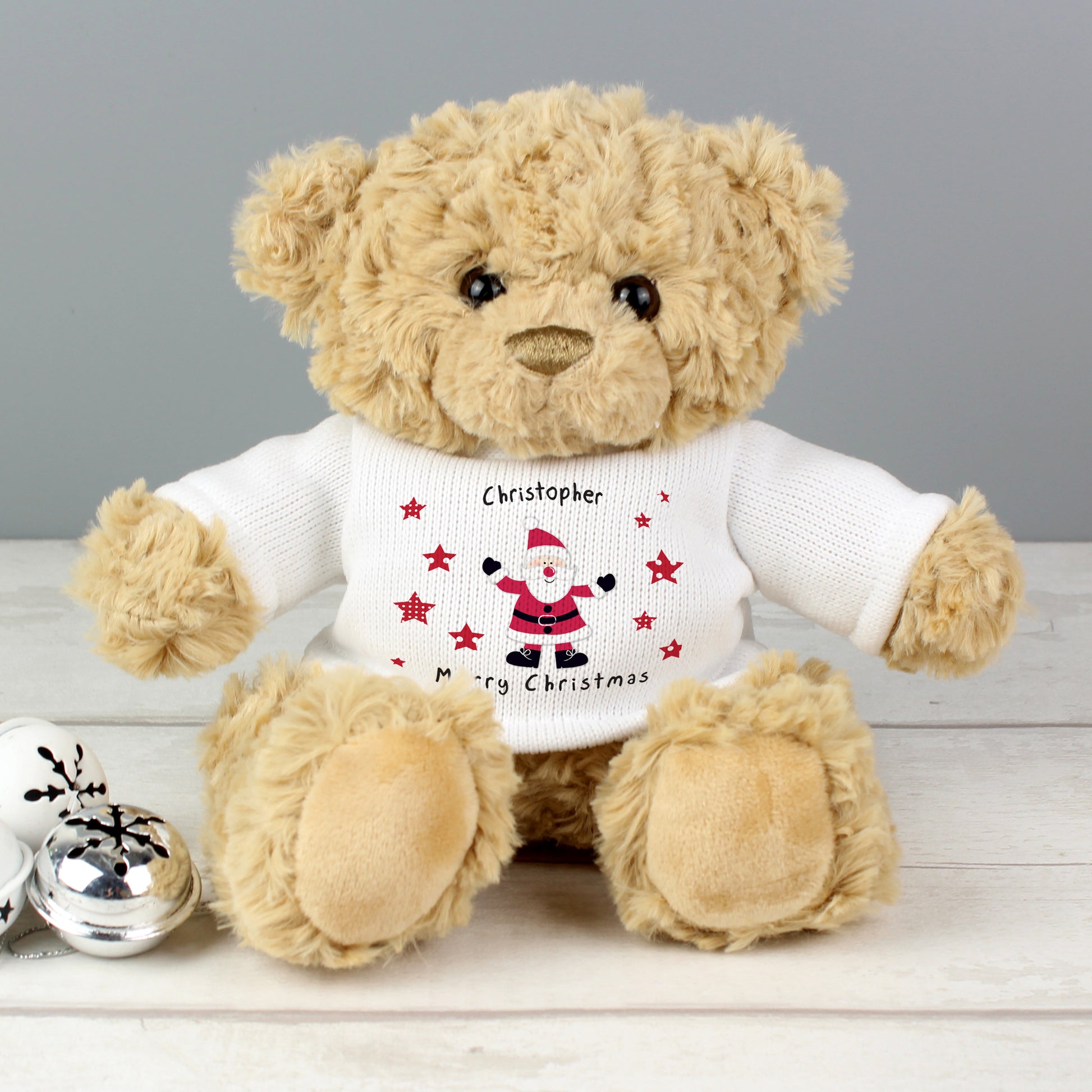 Personalised Spotty Santa Teddy Bear - MK&JD Gifts