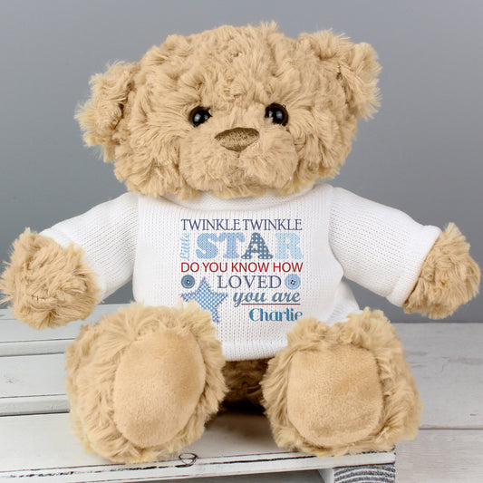 Personalised Twinkle Boys Teddy Bear - MK&JD Gifts