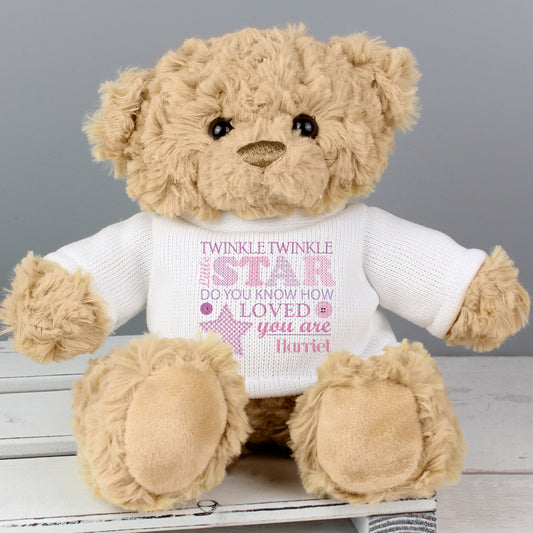 Personalised Twinkle Girls Teddy Bear - MK&JD Gifts