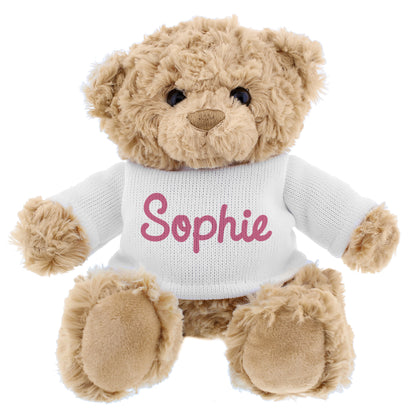 Personalised Pink Name Only Teddy Bear - MK&JD Gifts