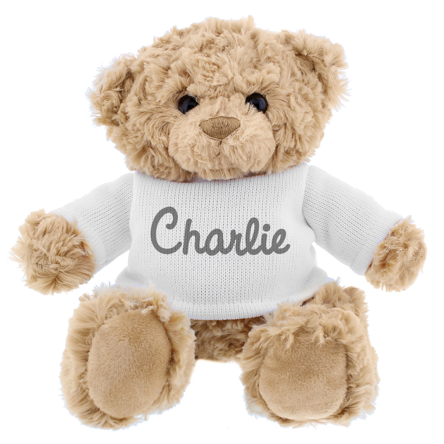 Personalised Name Only Teddy Bear  - Grey - MK&JD Gifts