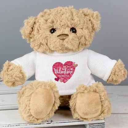 Personalised Valentine's Day Confetti Hearts Teddy Bear - MK&JD Gifts