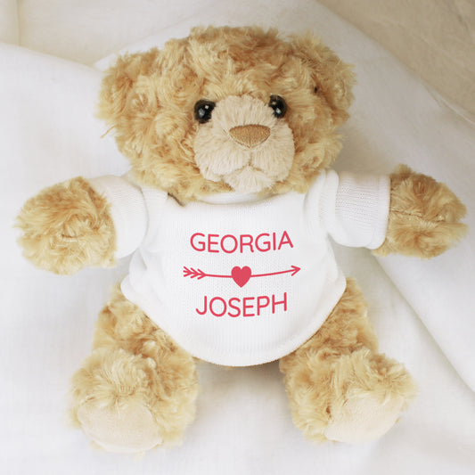 Personalised Cupids Love Heart Teddy Bear - MK&JD Gifts