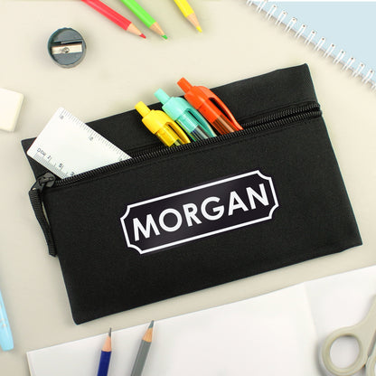 Personalised Black Pencil Case - MK&JD Gifts