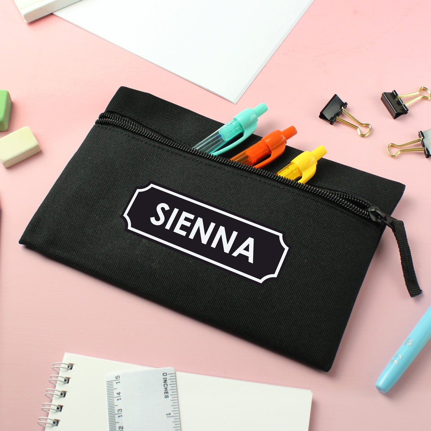 Personalised Black Pencil Case - MK&JD Gifts