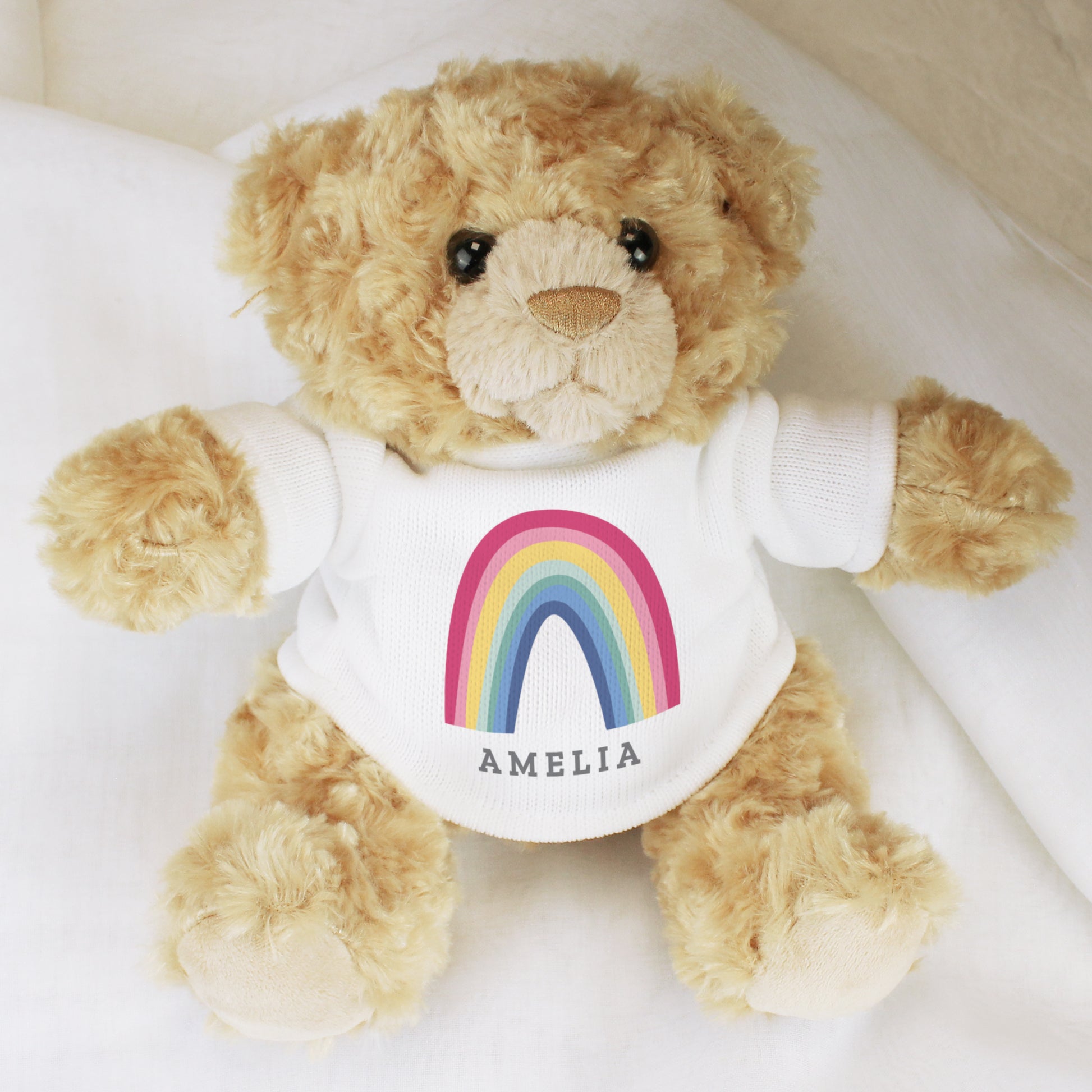 Personalised Rainbow Teddy Bear - MK&JD Gifts