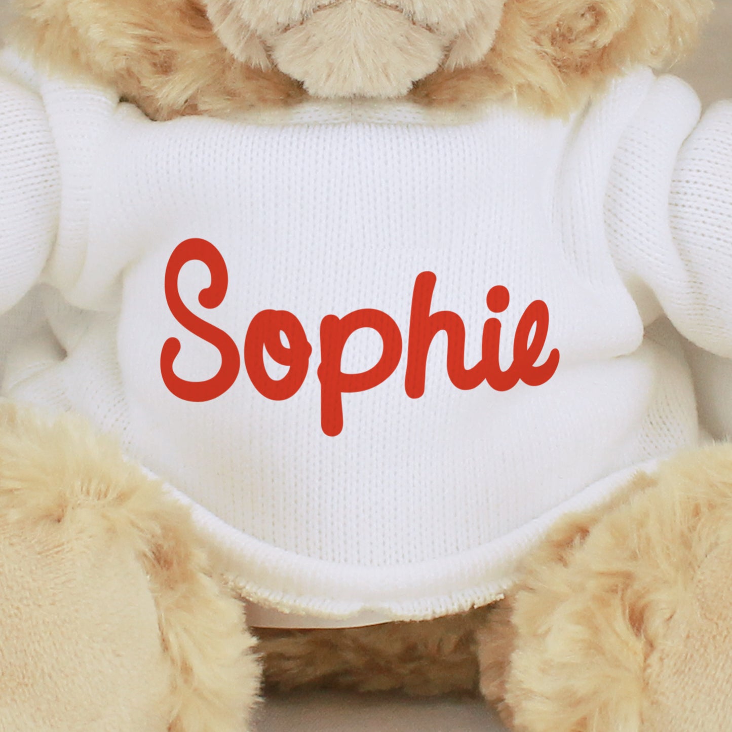 Personalised Name Only Teddy Bear - Red - MK&JD Gifts