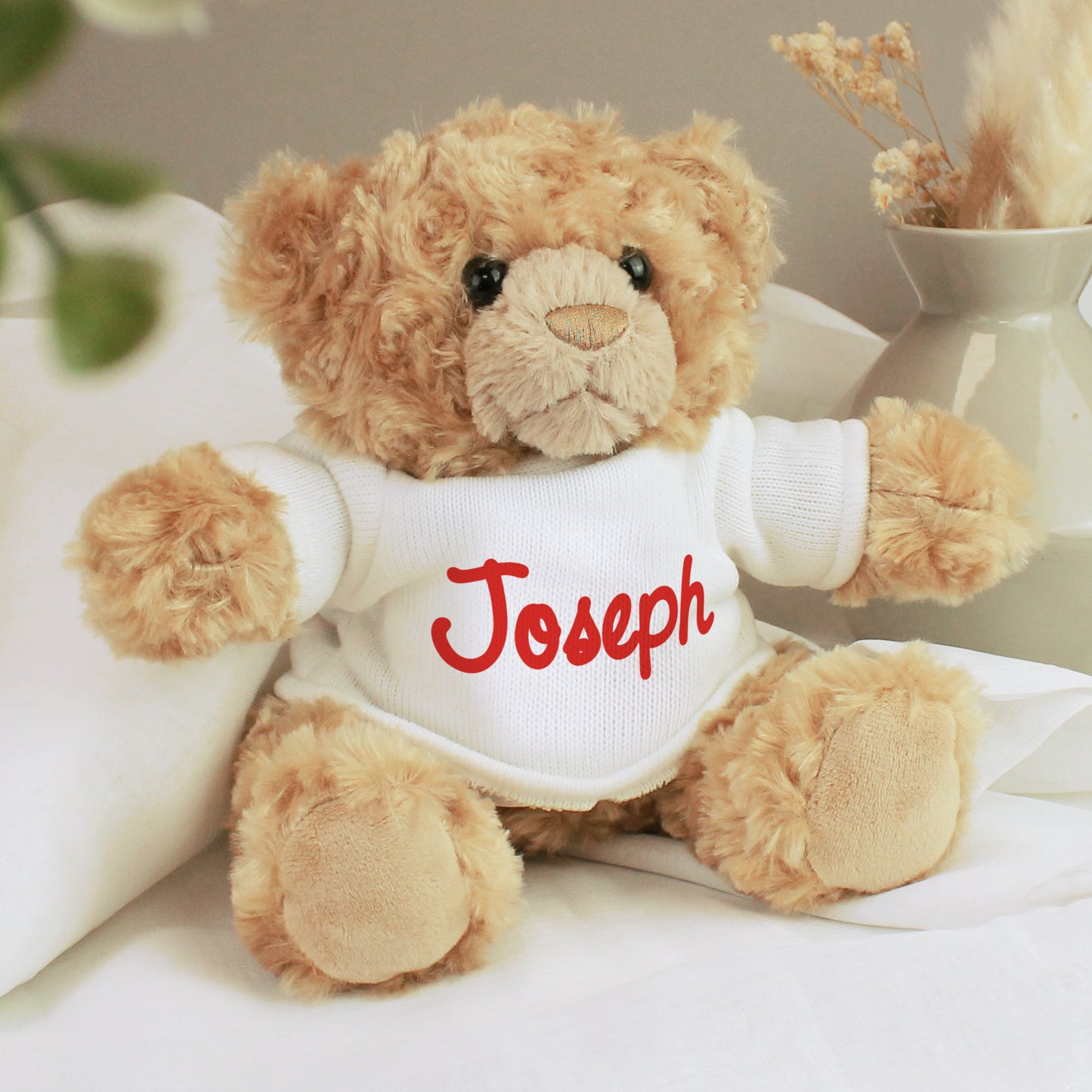 Personalised Name Only Teddy Bear - Red - MK&JD Gifts
