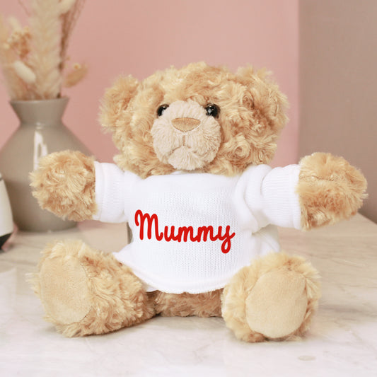 Personalised Name Only Teddy Bear - Red - MK&JD Gifts