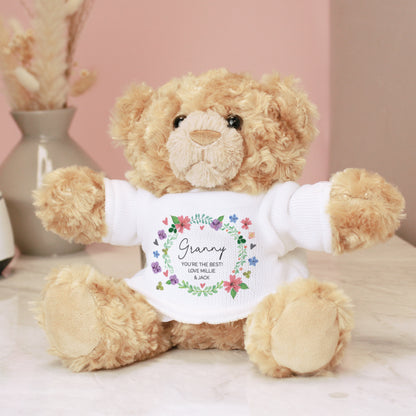 Personalised Floral Teddy Bear - MK&JD Gifts