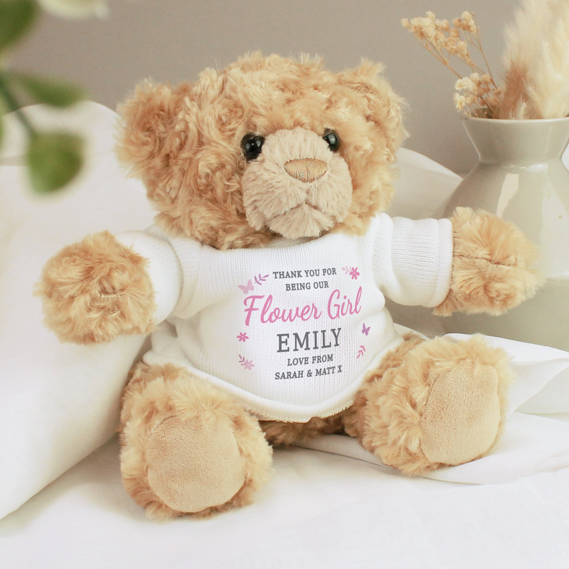 Personalised Girls Free Text Teddy Bear - MK&JD Gifts