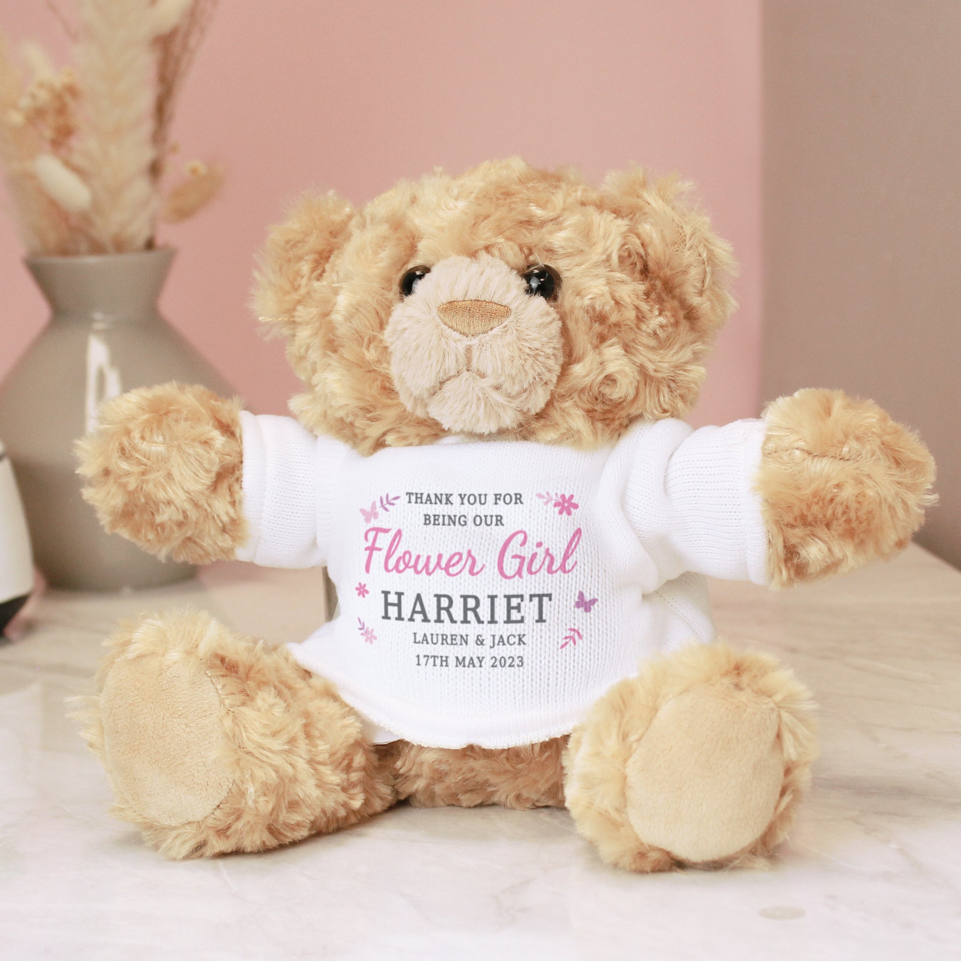 Personalised Girls Free Text Teddy Bear - MK&JD Gifts