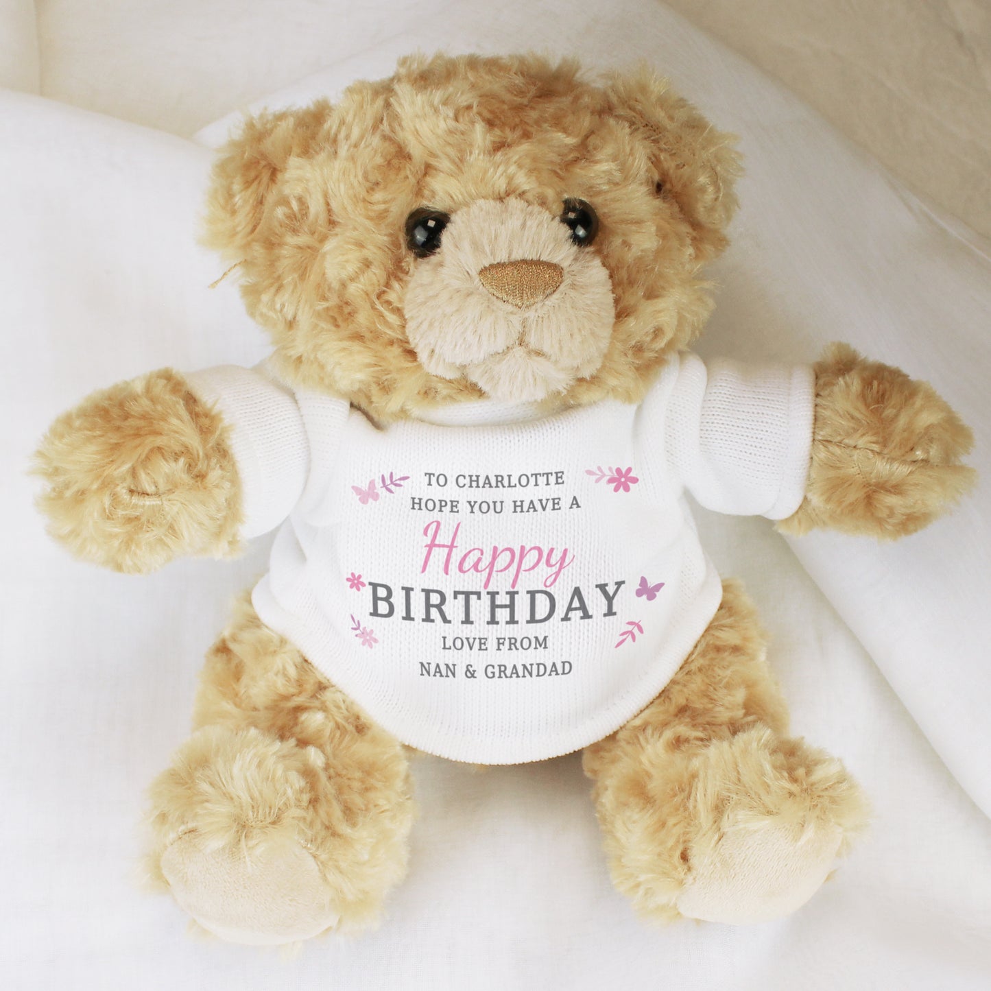 Personalised Girls Free Text Teddy Bear - MK&JD Gifts