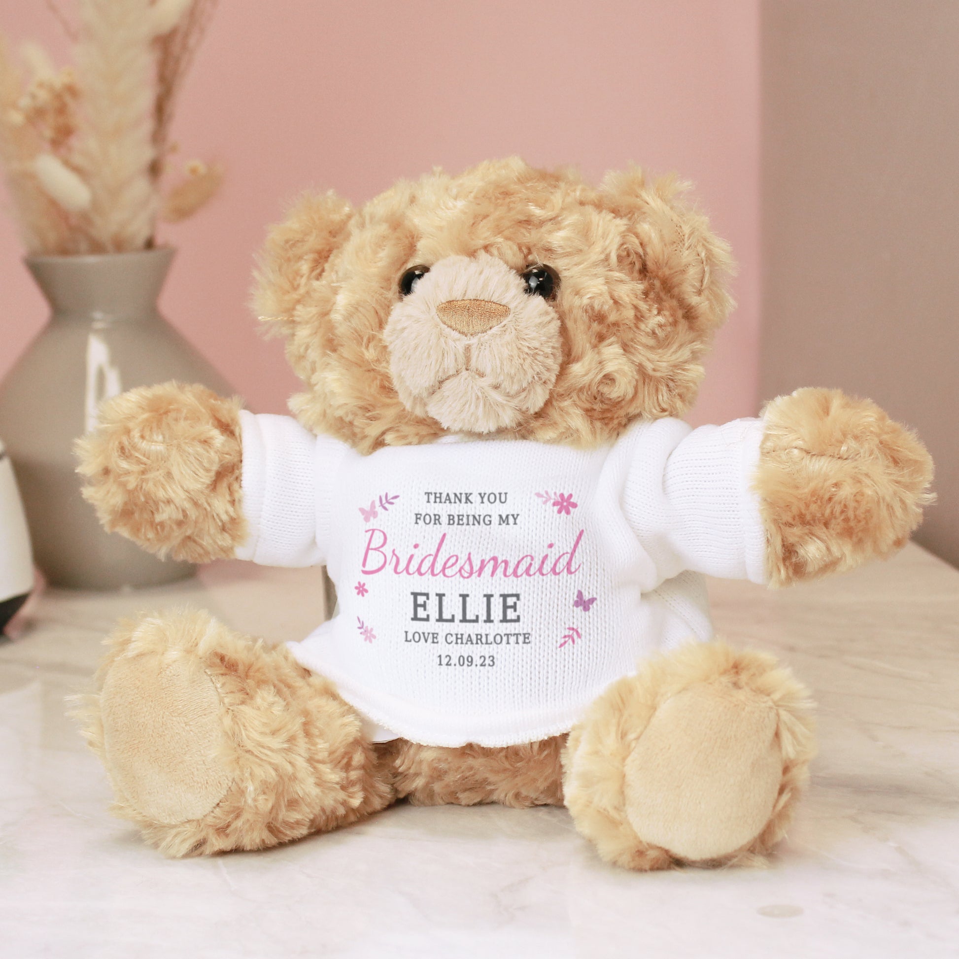 Personalised Girls Free Text Teddy Bear - MK&JD Gifts