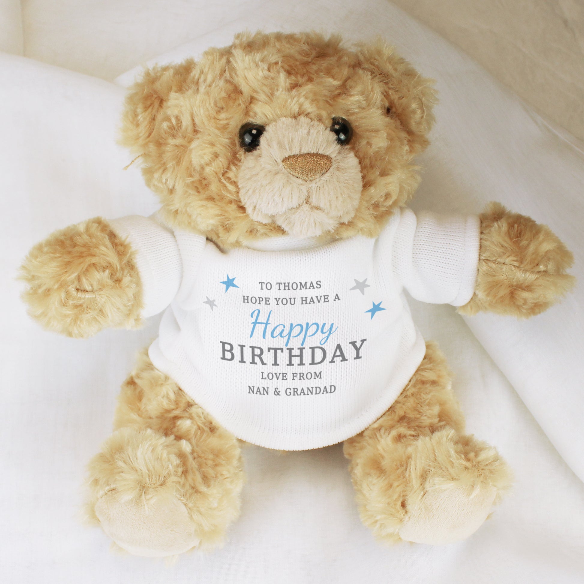 Personalised Boys Free Text Teddy Bear - MK&JD Gifts