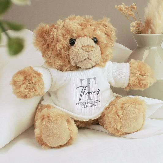 Personalised Initial Teddy Bear - MK&JD Gifts