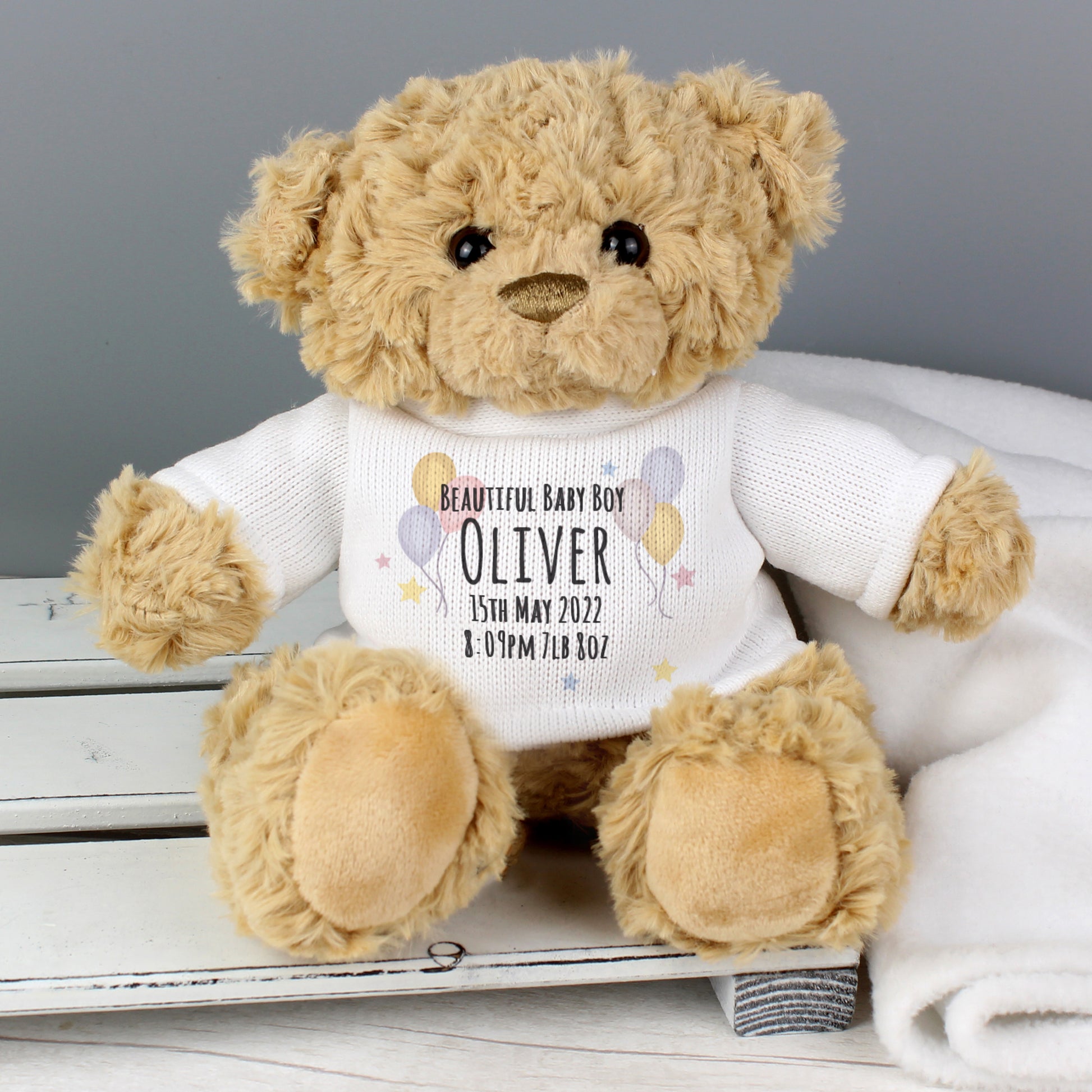 Personalised Teddy & Balloons Teddy Bear - MK&JD Gifts
