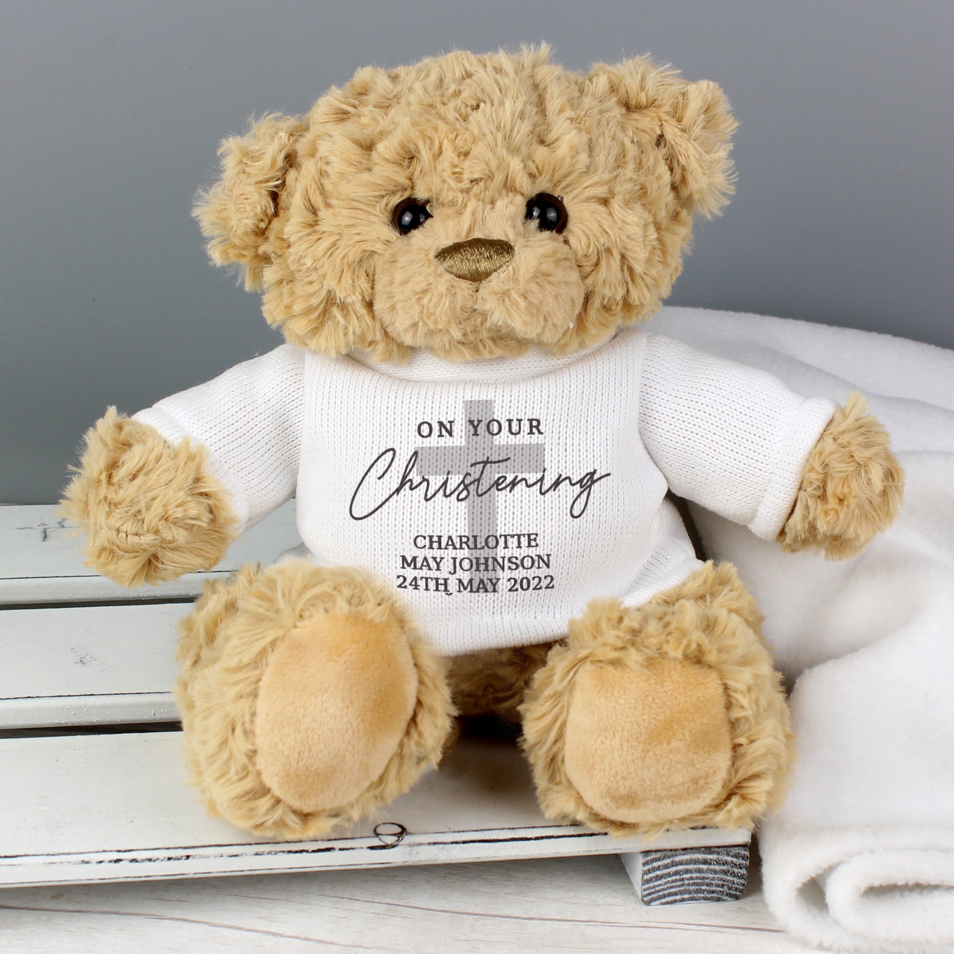 Personalised On Your Christening Teddy Bear - MK&JD Gifts