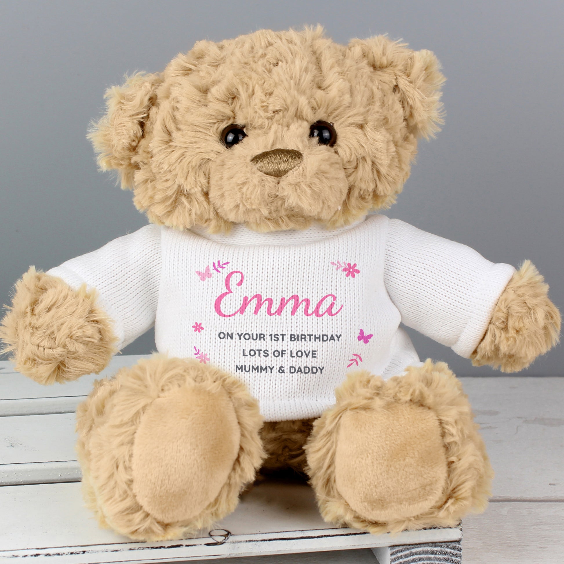 Personalised Pink Name & Message Teddy Bear - MK&JD Gifts