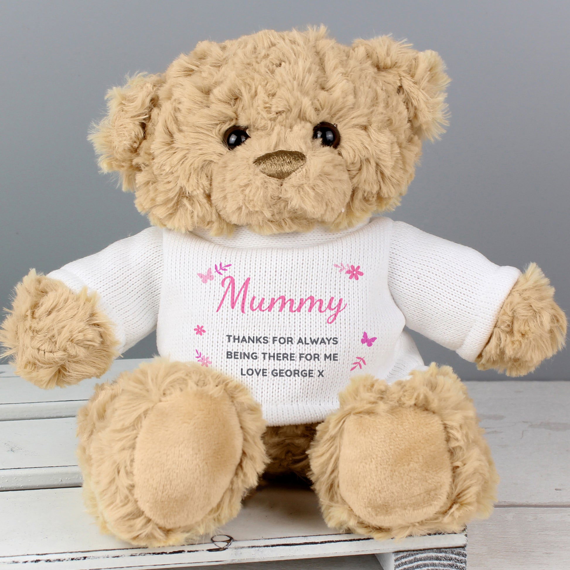 Personalised Pink Name & Message Teddy Bear - MK&JD Gifts