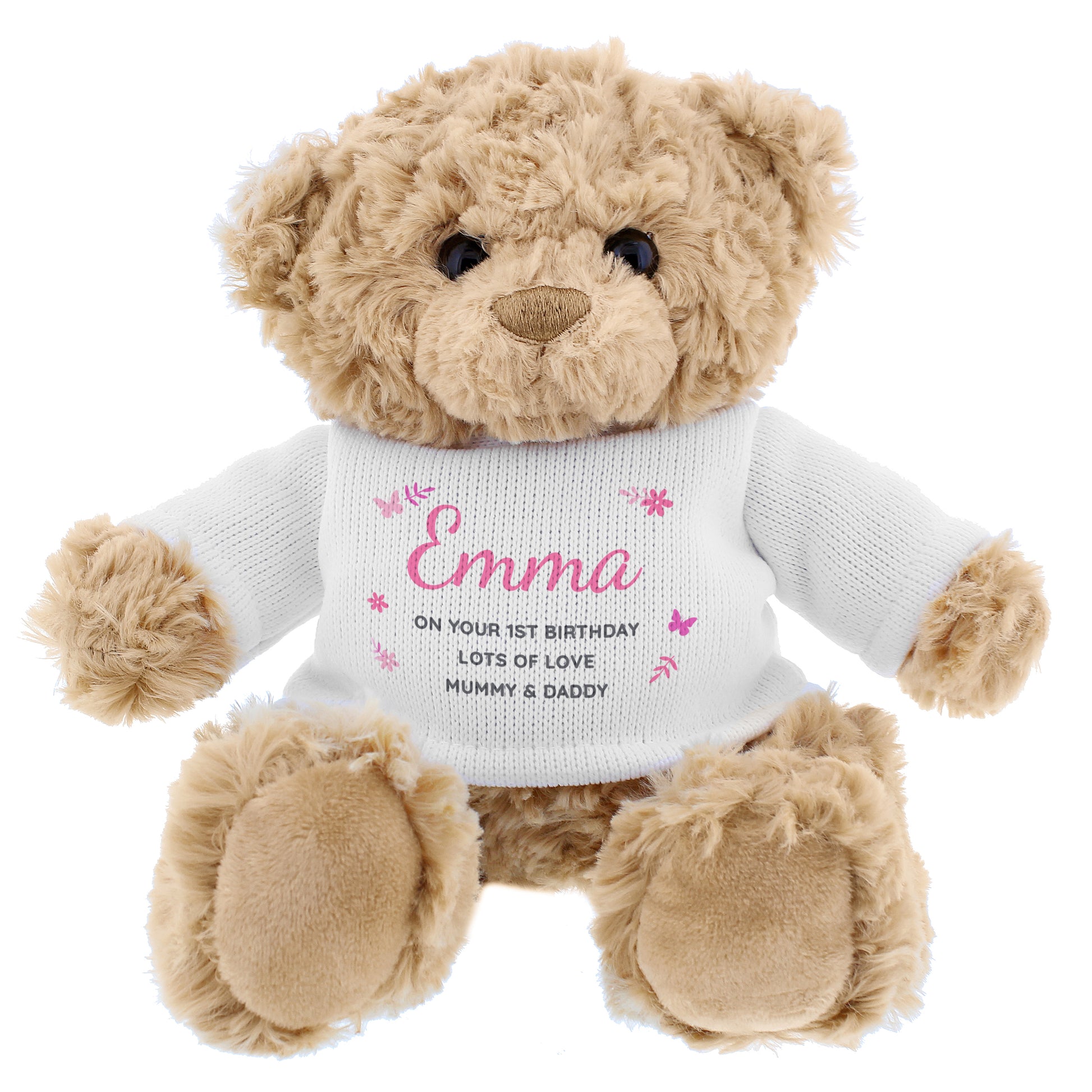 Personalised Pink Name & Message Teddy Bear - MK&JD Gifts