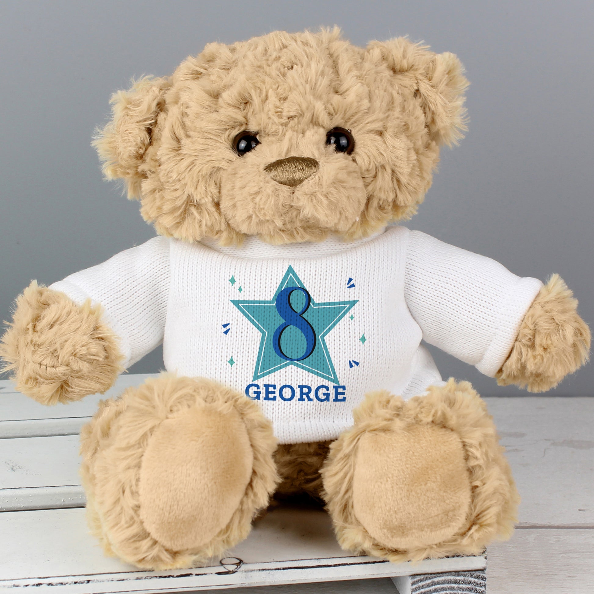 Personalised Blue Big Age Teddy Bear - MK&JD Gifts