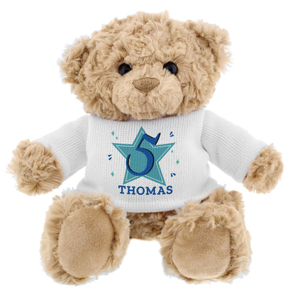 Personalised Blue Big Age Teddy Bear - MK&JD Gifts