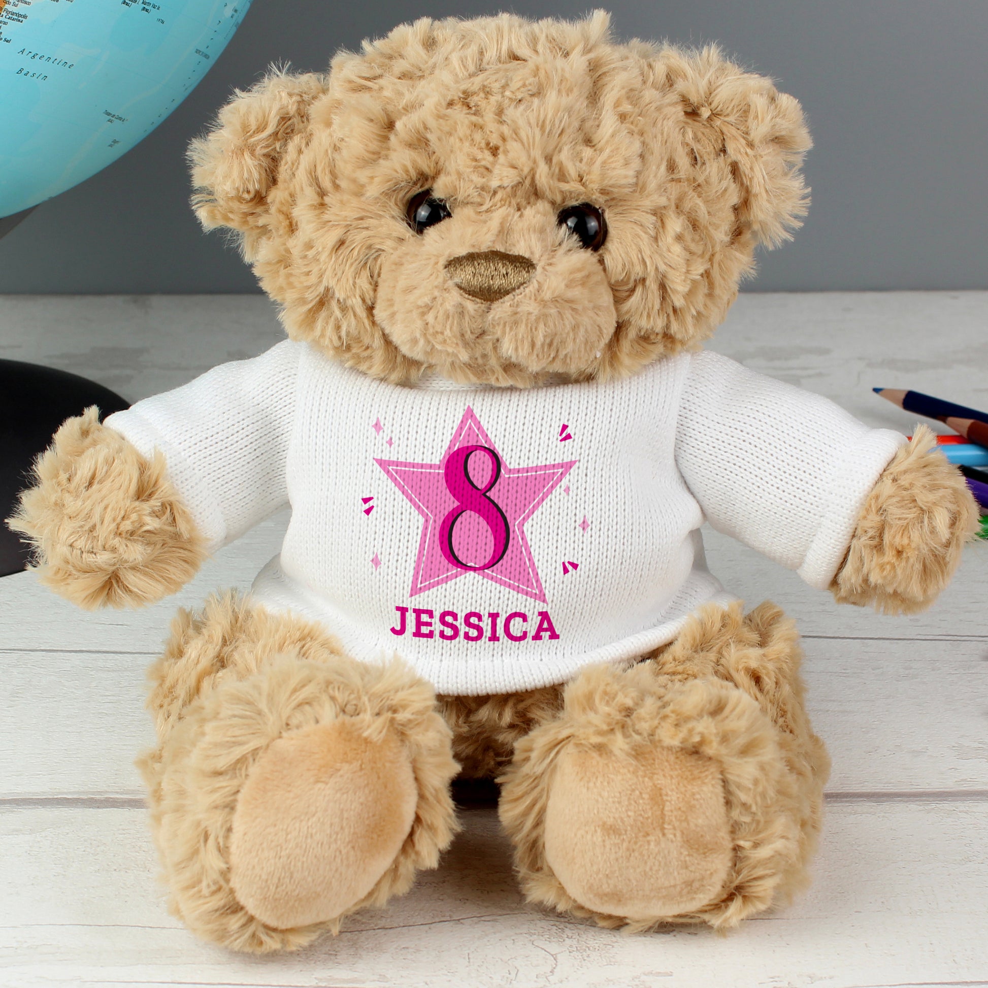 Personalised Pink Big Age Teddy Bear - MK&JD Gifts