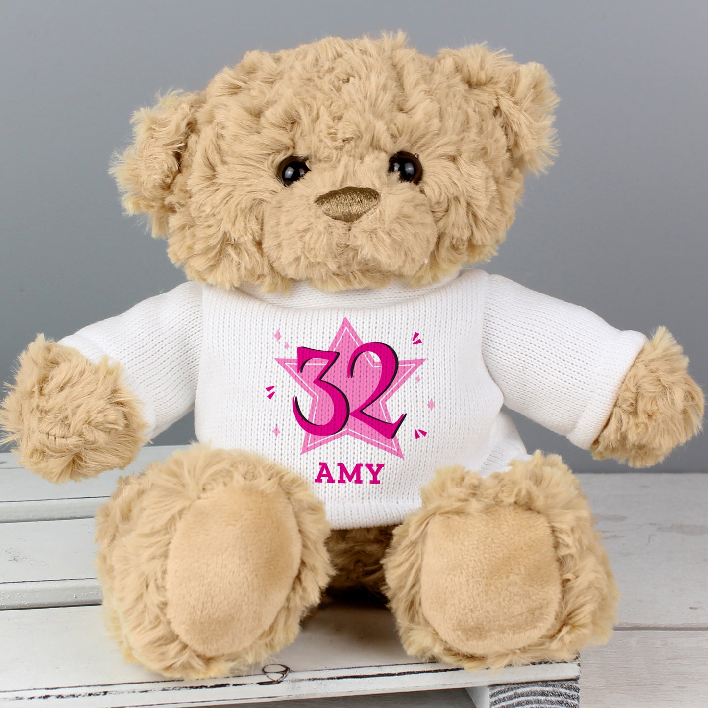 Personalised Pink Big Age Teddy Bear - MK&JD Gifts