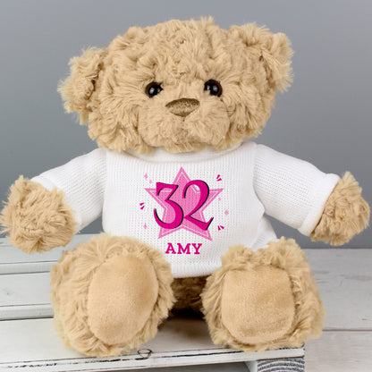 Personalised Pink Big Age Teddy Bear - MK&JD Gifts
