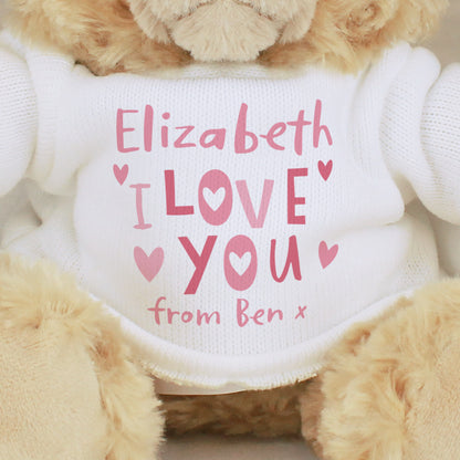 Personalised I Love You Teddy Bear - MK&JD Gifts
